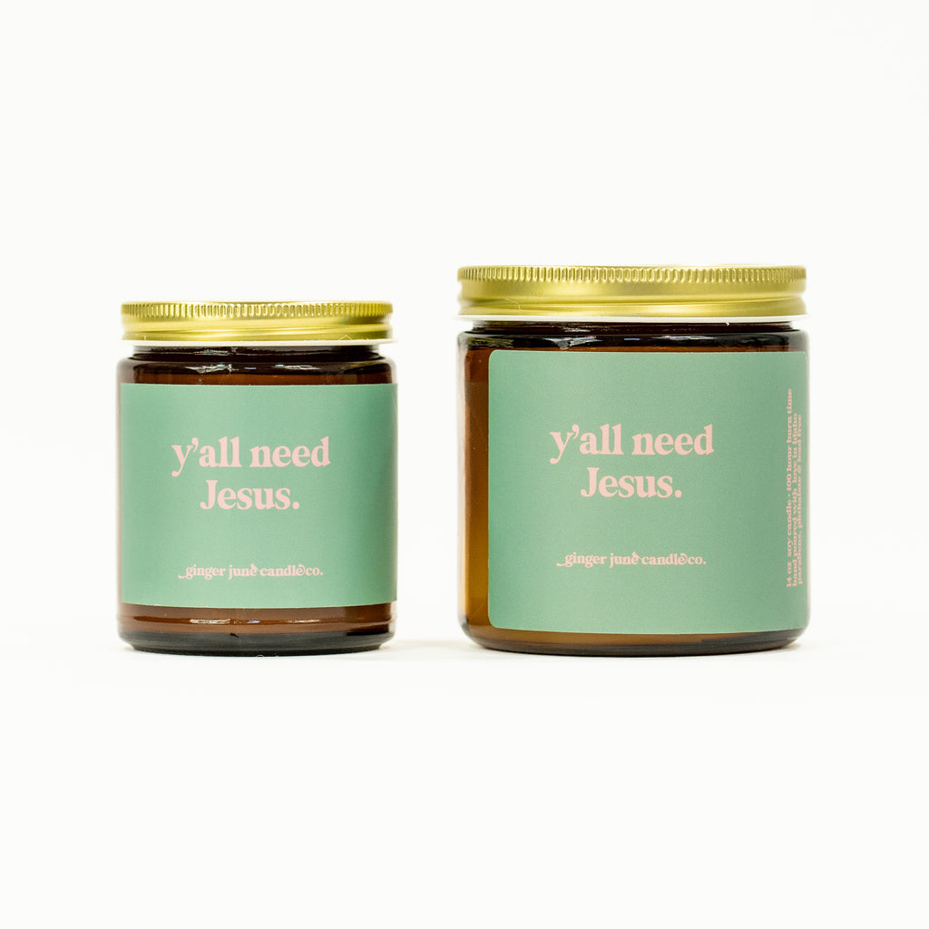 y'all need Jesus • soy candle • 2 sizes, 2 colors to choose from