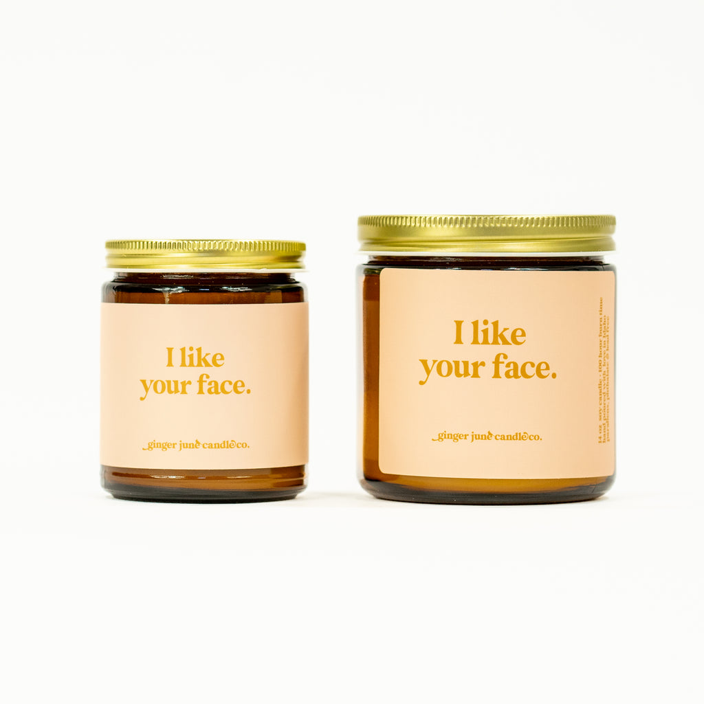 I like your face • soy candle • 2 sizes, 2 colors to choose from