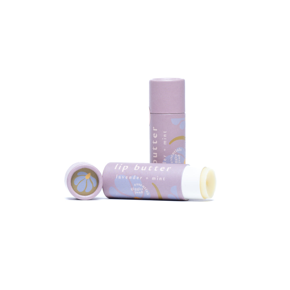 lip butter • lavender peppermint • moisture rich & glossy enhanced with olive squalane